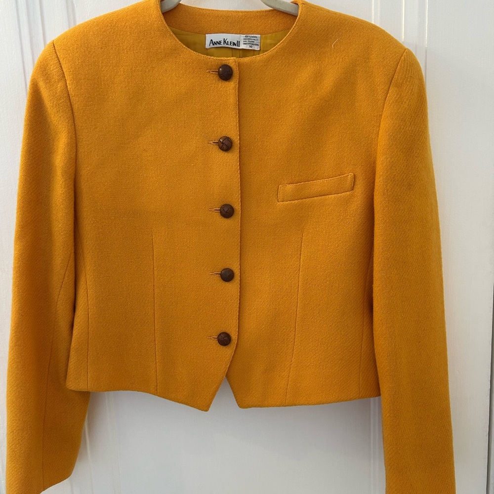 Vintage Anne Klein Women's Mustard Blazer